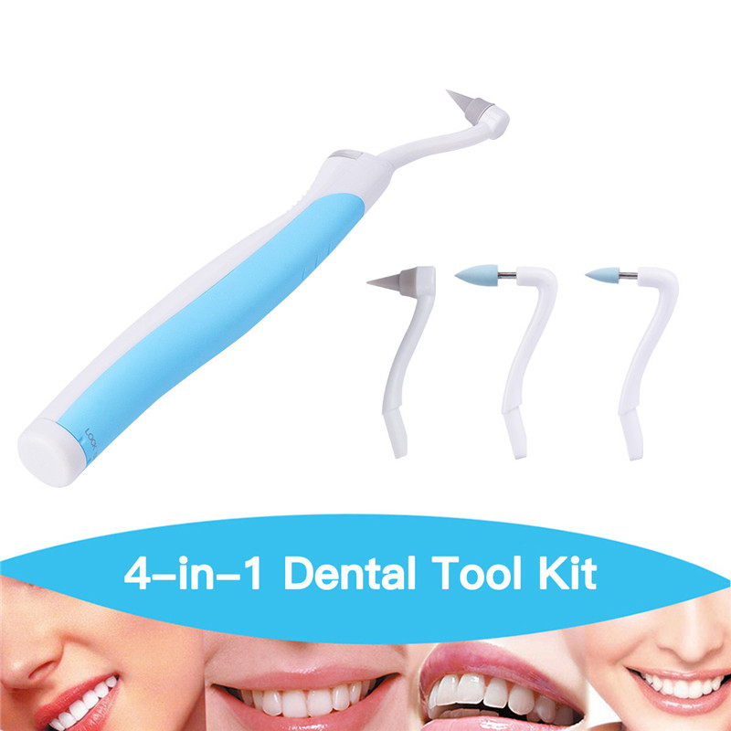 4 in 1 Electric Sonic Tooth Stain Eraser Plaque Remover Dental Cleaning Tool Tooth Teeth Whitening Sonic Oral Hygiene Polisher