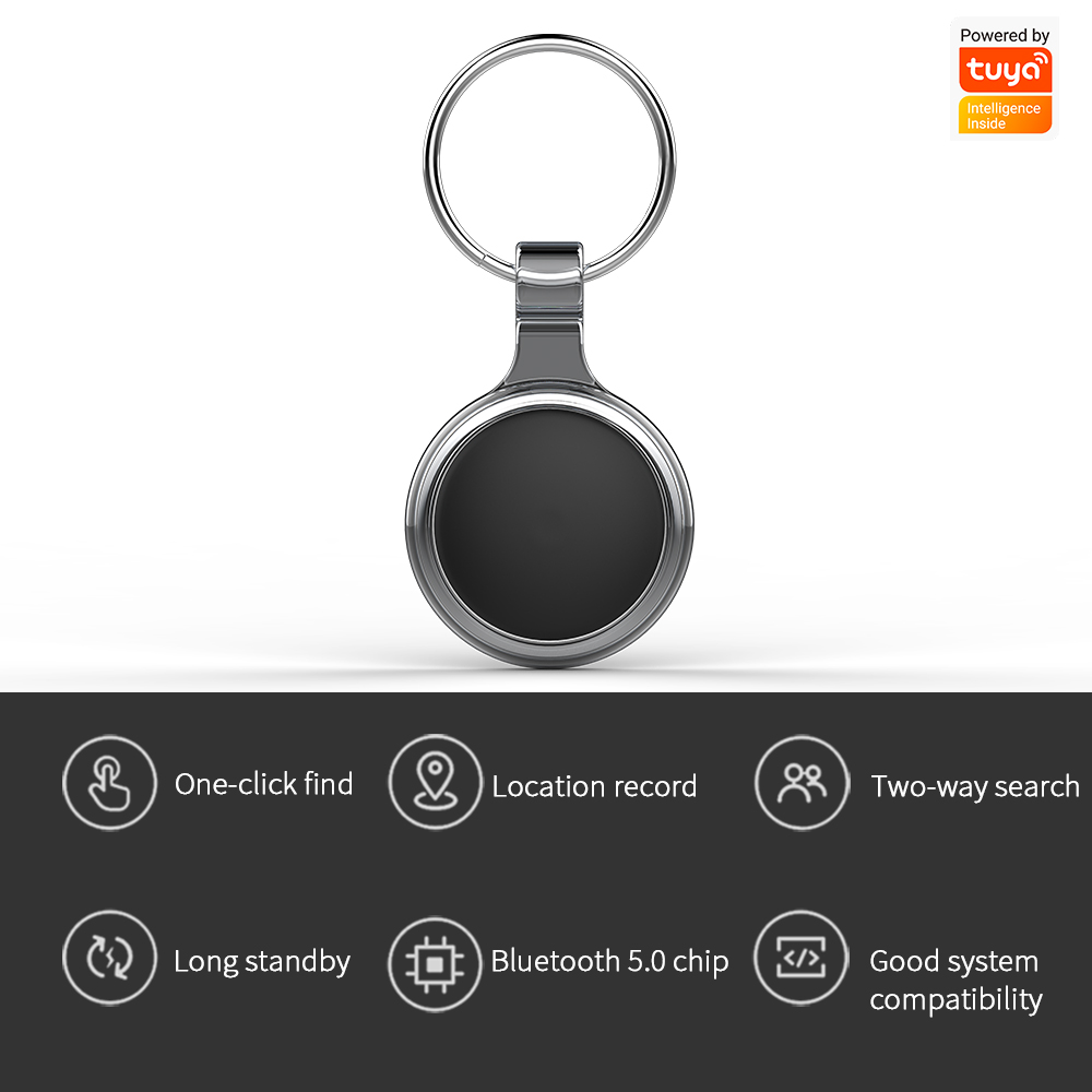Tuya Mini Anti Lost GPS Tracker Keychain Alarm Smart Wireless Bluetooth-compatible Location Tracker Tag 2-way Search Key Finder
