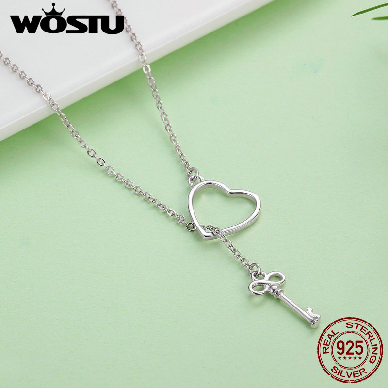 Hot Style 100% Real 925 Sterling Silver Round Heart Romantic Pendant Necklaces For Women Jewelry Lover Gift