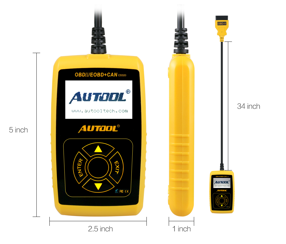 CS320 Car Scanner OBD2 Code Reader Auto Multifunction OBD Digital Diagnostic Tool Automotive Erase Code with LED Display