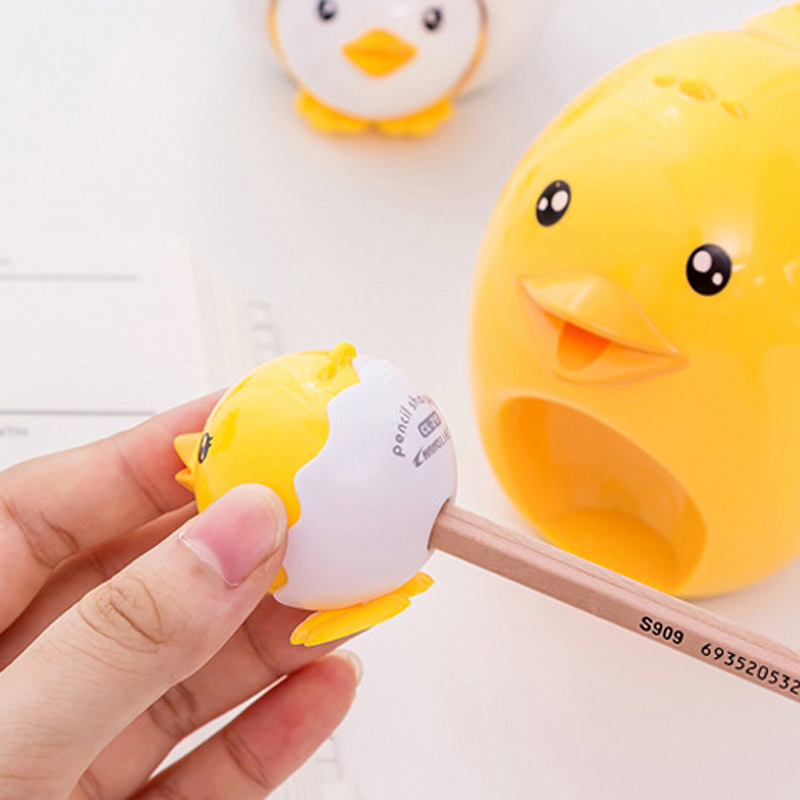 Novelty Cute Cartoon Animal Chick Pencil Sharpener Kawaii Hand Mechanical Student Pencil Sharpeners School  Office Stationery