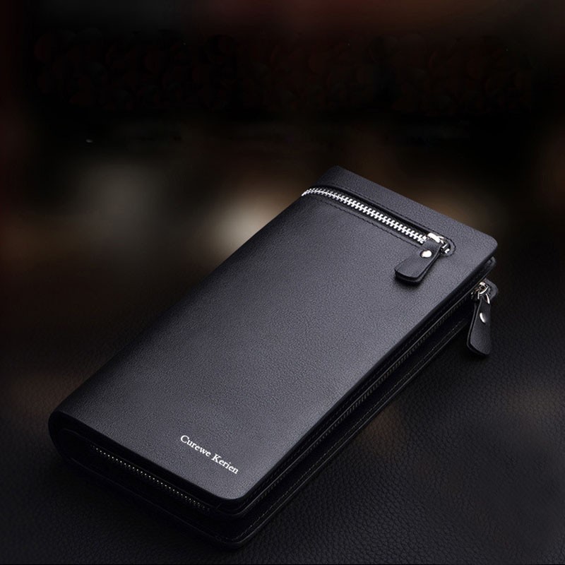 New Luxury Business Bifold Men's Leather Wallet with Zipper Coin Pocket Card Holder Multifunctional Purse for Man Clutch Bag Men's Bags