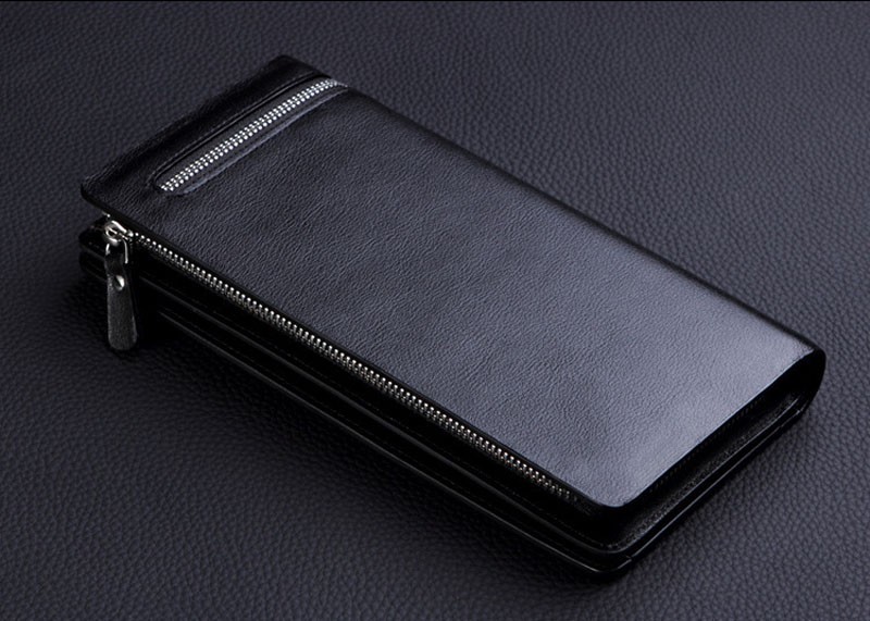 New Luxury Business Bifold Men's Leather Wallet with Zipper Coin Pocket Card Holder Multifunctional Purse for Man Clutch Bag Men's Bags