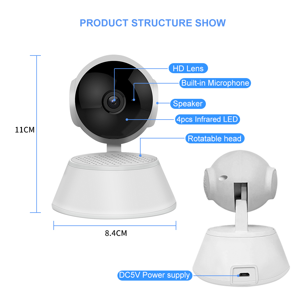 V380 Pro Smart Home MINI Camera 720P Auto Tracking Security Protection Indoor Wireless Camera Two Ways AUDIO Baby Monitor