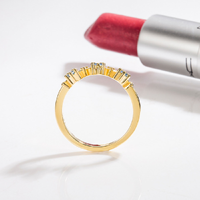 Fashion Jewelry Ring for Women Crown Shape Sapphire Zircon Gemstone Charm Finger Rings Wedding Engagement Accessories