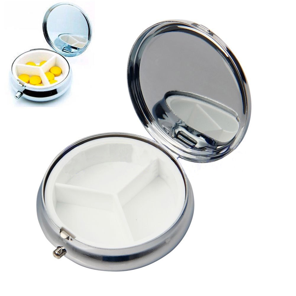 Metal Pill Drug Holder Medicine Tablet Capsule Box Container Storage Travel