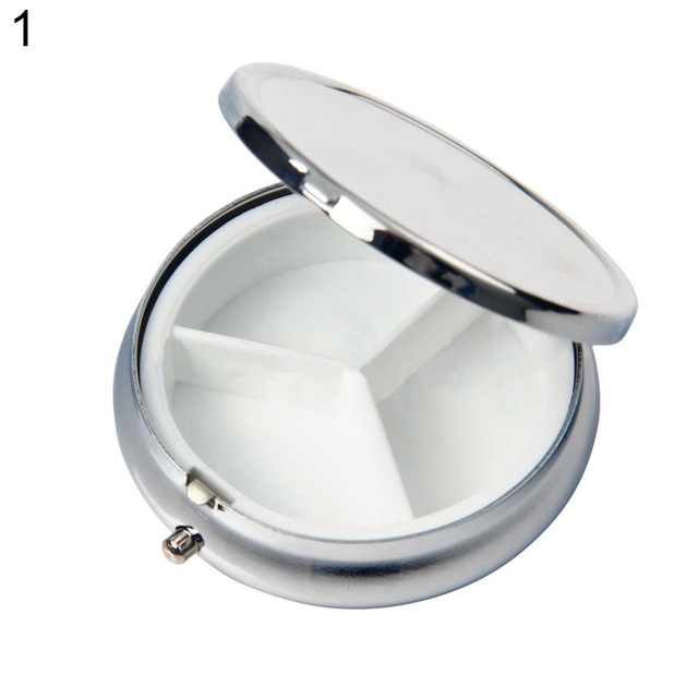 Metal Pill Drug Holder Medicine Tablet Capsule Box Container Storage Travel
