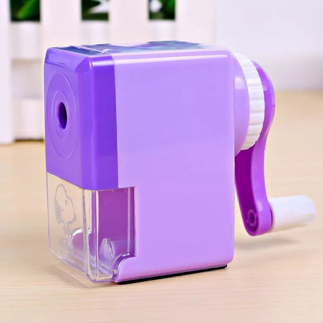 1PC Plastic Hand Crank Pencil Sharpener Creative Manual Mechanical Sharpeners For Office Student Sharpener Stationery 7.5*5cm
