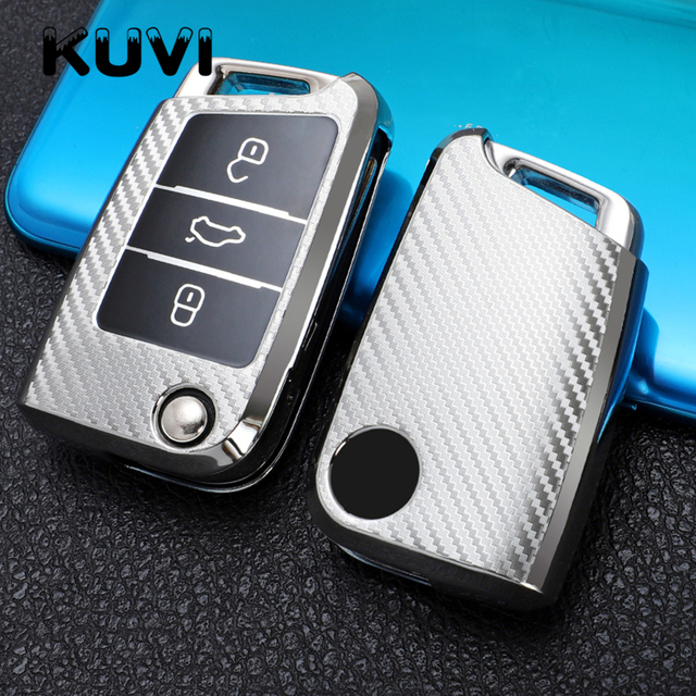 Other Men's Bags Tpu Carbon Filber Car Key Case Cover For VW Volkswagen Golf 7 MK7 Tiguan MK2 For SEAT Ateca Leon FR 2 Ibiza For Skoda Octavia A7