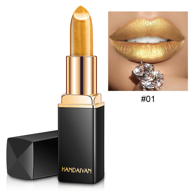 Waterproof Nude Pink Glitter Lipstick Makeup Long Lasting Velve Red Mermaid Sexy Shimmer LipSticks Cosmetics Beauty