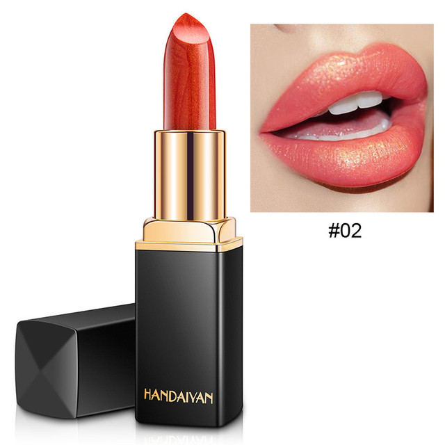 Waterproof Nude Pink Glitter Lipstick Makeup Long Lasting Velve Red Mermaid Sexy Shimmer LipSticks Cosmetics Beauty