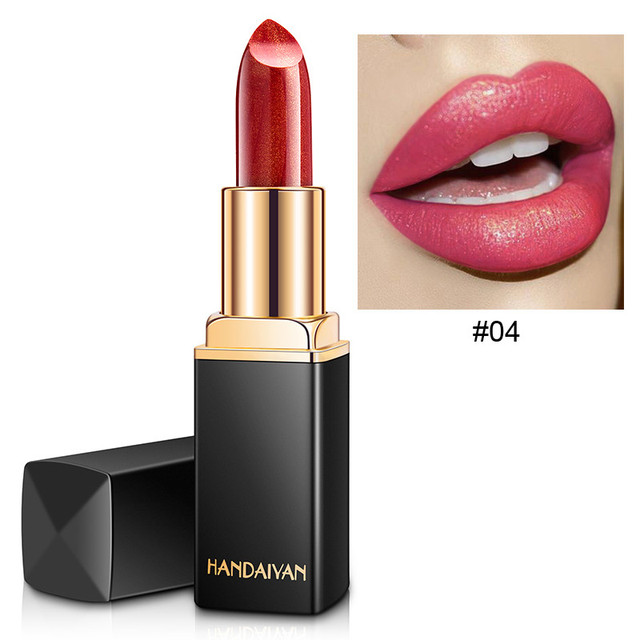 Waterproof Nude Pink Glitter Lipstick Makeup Long Lasting Velve Red Mermaid Sexy Shimmer LipSticks Cosmetics Beauty