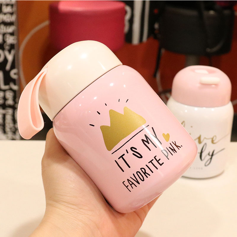 Mini Thermosflessen Fles Rvs Thermos Cup Creatieve Student Mooie Cup Draagbare Mini Grote Buik Thermosflessen Gift hydro flask