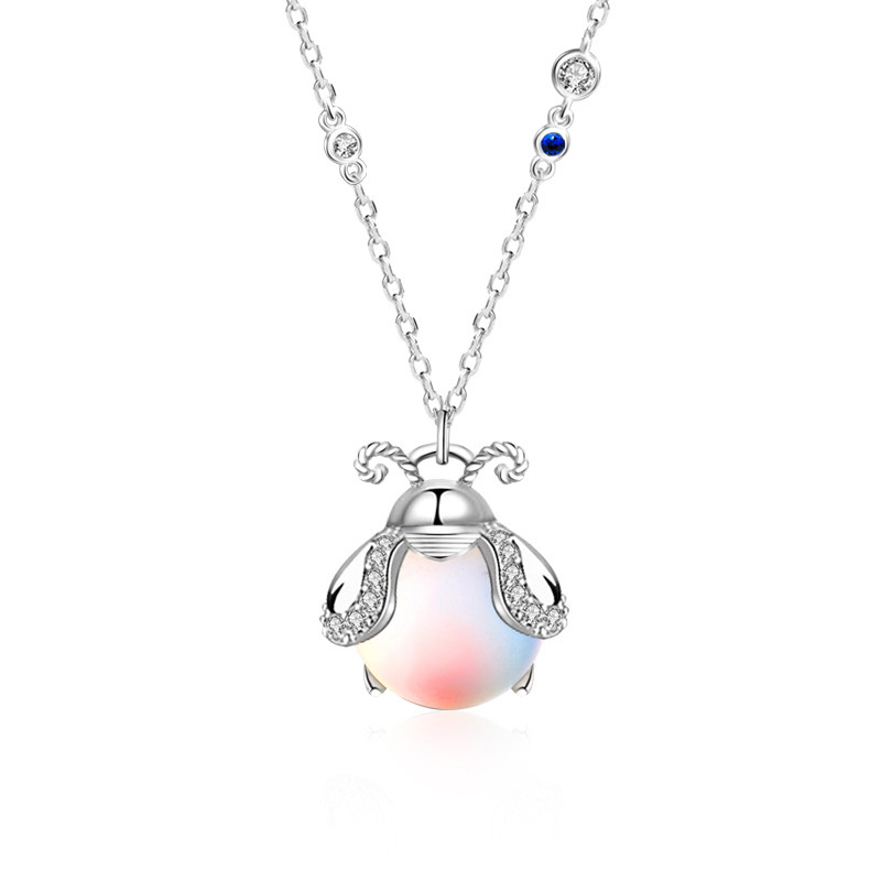 Symphony Firefly Necklace Female Tide Net Red Forest Cold Wind Niche Design Sense Moonstone Pendant Clavicle Chain
