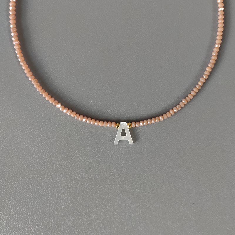 Crystal Beads Shell Letter Necklace Variety Of Colors Personalized Custom Jewelry Gifts For Women