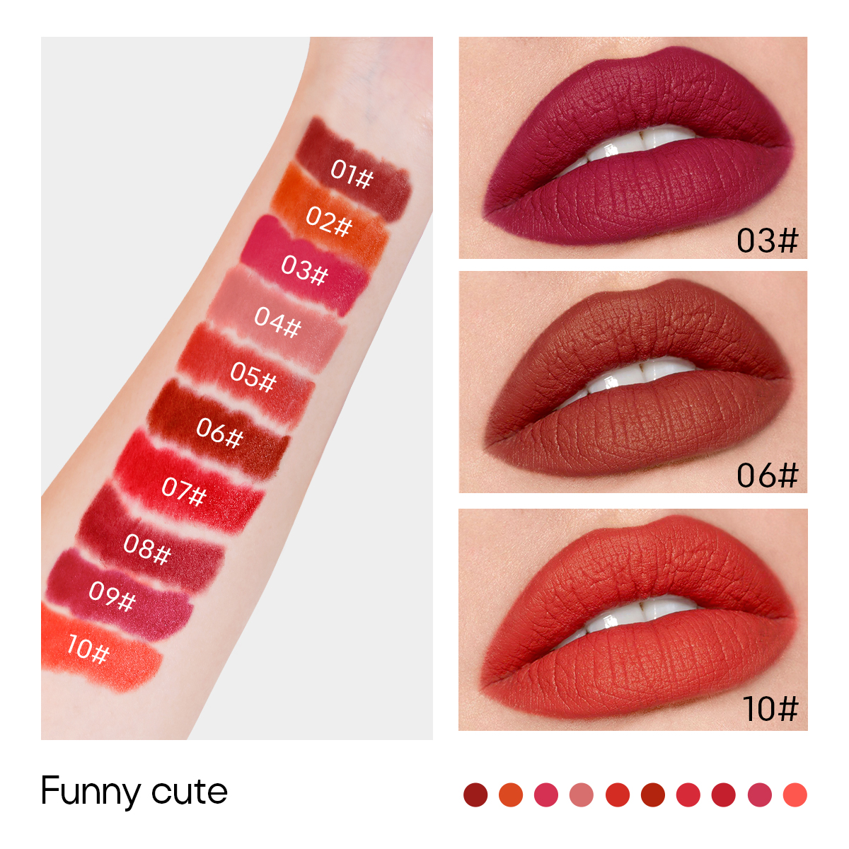 10PCS Mini Chocolate Capsule Lipstick Velvet Matte Candy Bags Kawaii Lipstick Natural Charm Lip Makeup Set For Women Gift