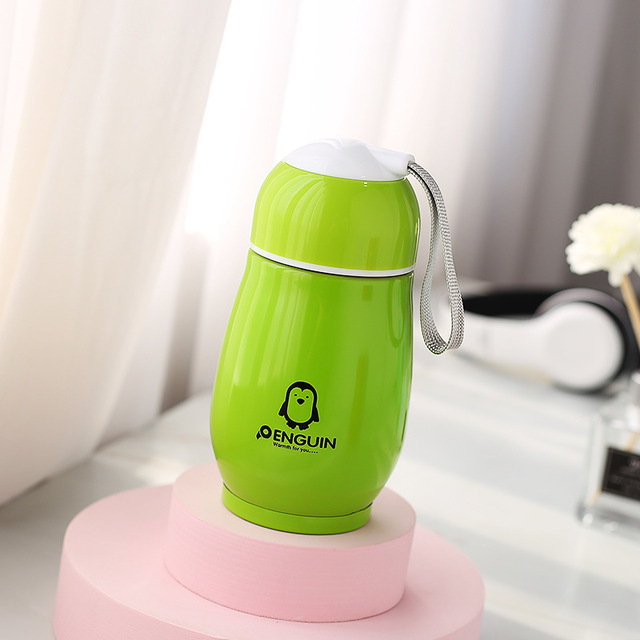 200ml Stainless Steel Cartoon Penguin Cute Vacuum Flask Kindergarten Children Big Belly Cup Gift Thermos Cup