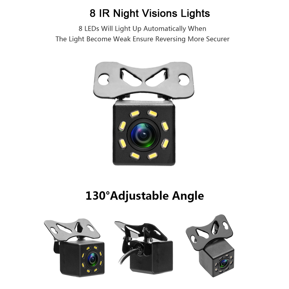 Car Rear View Camera Universal Night Vision Backup Parking aid Reverse Camera Waterproof 170 Wide Angle HD Color Image