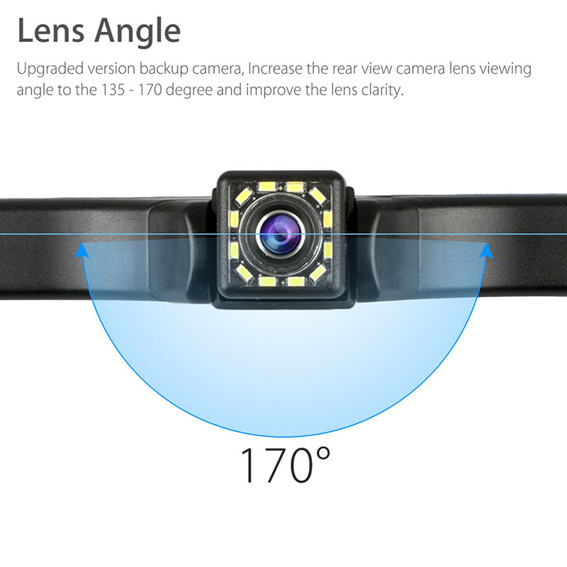 12LED License Plate Frame Car Camera Universal CCD 170 Degree HD Waterproof Night Vision Rear View Reversing Camera
