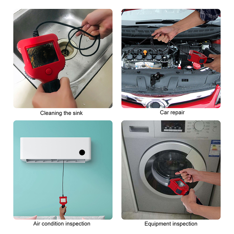 Digital Borescope 2.4 inch Color LCD Screen Endoscope Camera 5.5MM Camera IP67 Waterproof Semi-Rigid Snake Camera With 6 LED