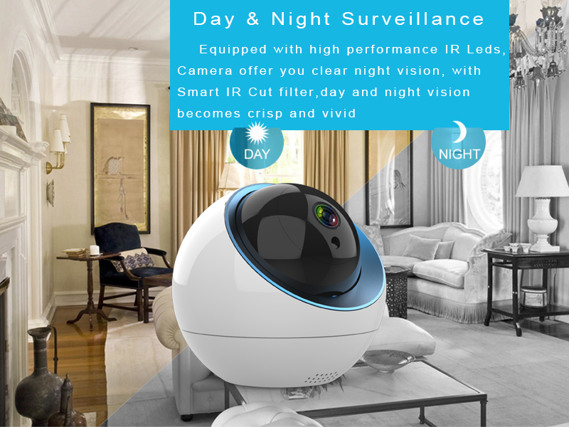 Wouwon Dome IP Camera 1080P Tuya Smartlife App Wireless WiFi Security Home Camera Surveillance CCTV Camera Smart Notification