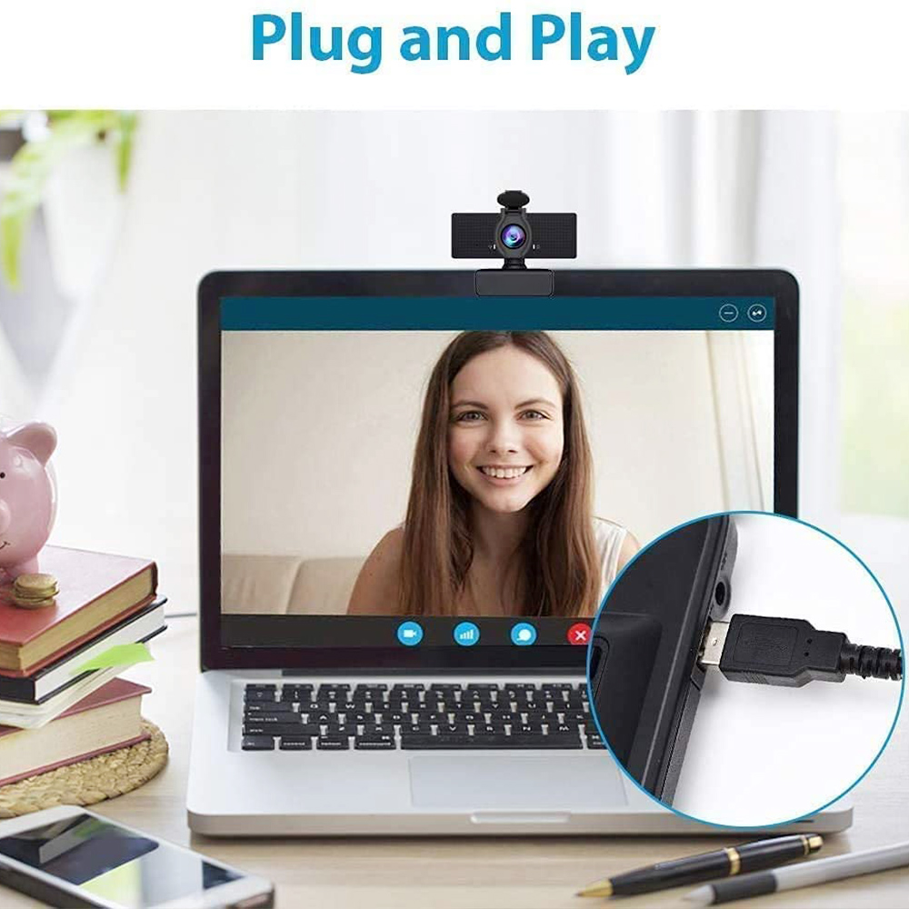 Mini 1080P Full HD Computer Camera With Microphone Privacy Cover USB Webcam Network Live Video Conference Teaching Web