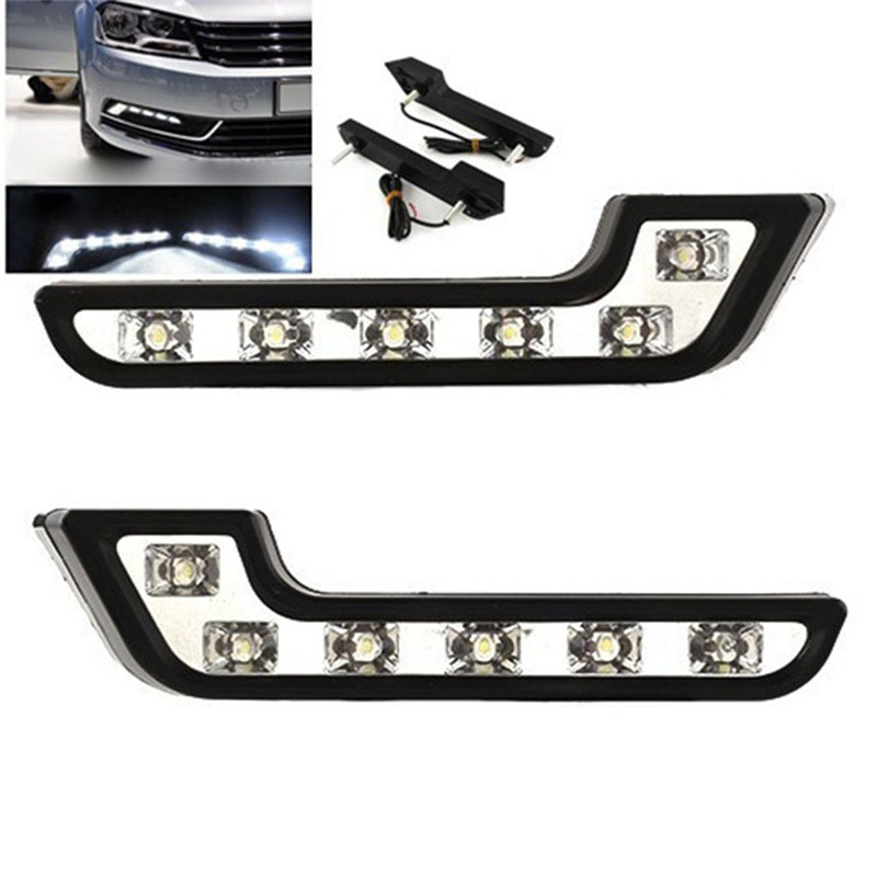 2PCS 12V L Shape Driving Lamp Daytime Running Fog Light Durable Waterproof Car LED Lamp 6LED DRL Strip Lights for UTV Auto Truck