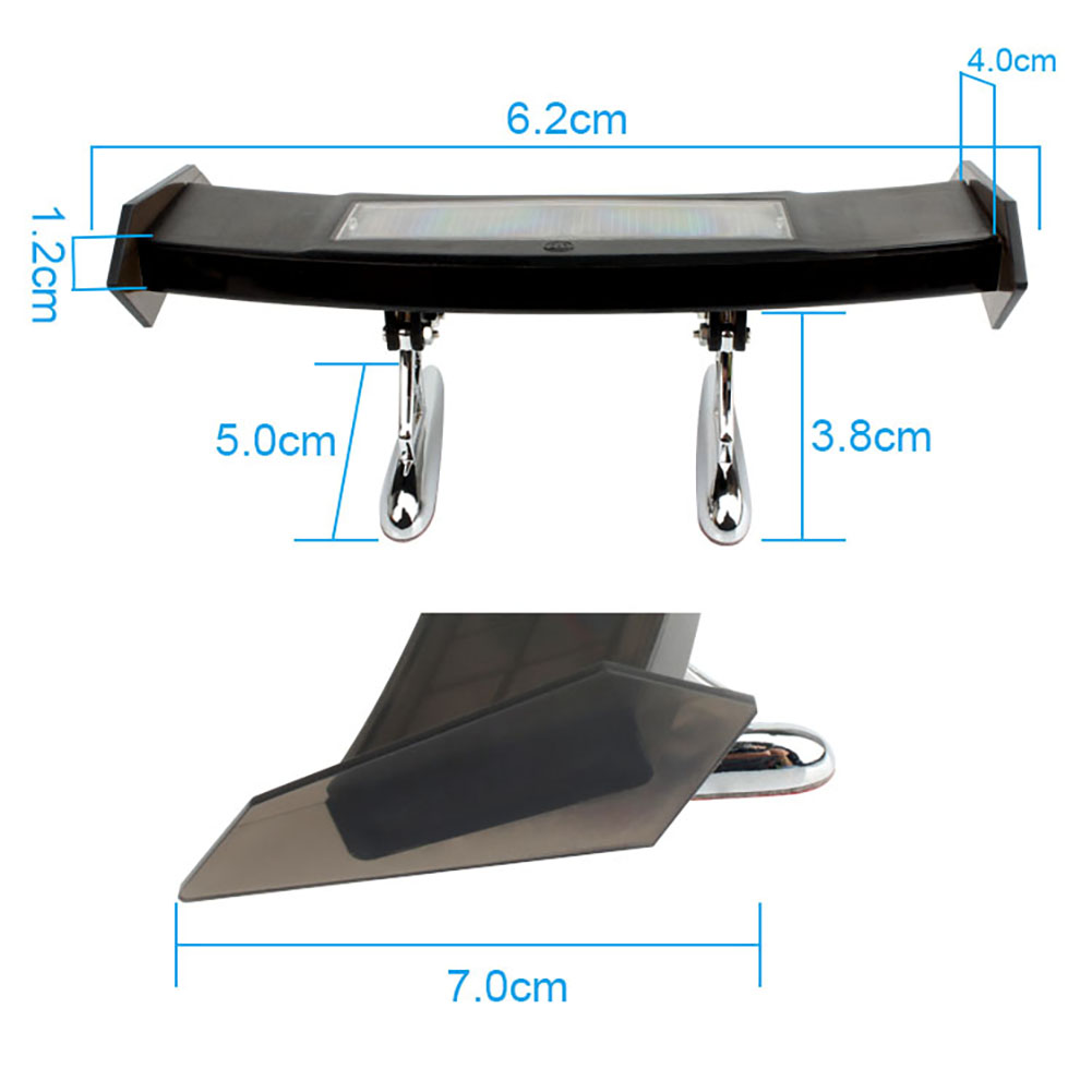Car Brake Light Solar Powered LED Spoiler Mini Rear Wing Taillight Vibration Sensor LED Warning Lamp Turn Signal Car Accessories