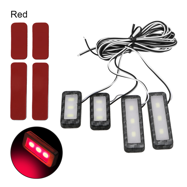 1Set LED Car Inner Bowl Light Decorative Lights Universal Auto Atmosphere Lamp Armrest Interior Door Handle Lighting