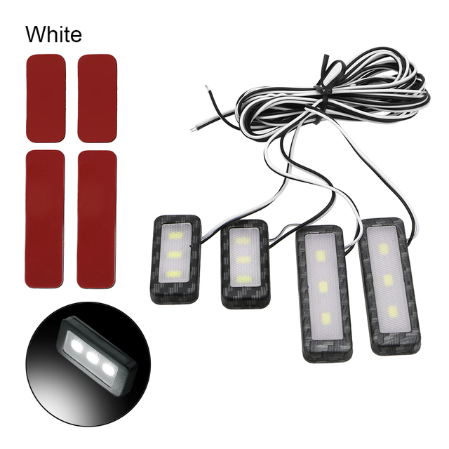 1Set LED Car Inner Bowl Light Decorative Lights Universal Auto Atmosphere Lamp Armrest Interior Door Handle Lighting