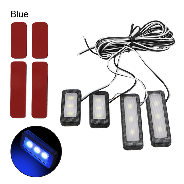 1Set LED Car Inner Bowl Light Decorative Lights Universal Auto Atmosphere Lamp Armrest Interior Door Handle Lighting
