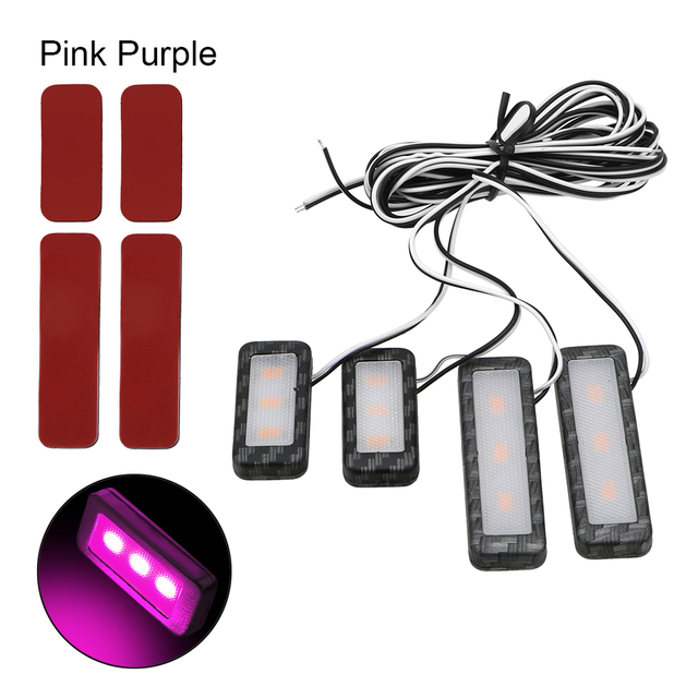 1Set LED Car Inner Bowl Light Decorative Lights Universal Auto Atmosphere Lamp Armrest Interior Door Handle Lighting