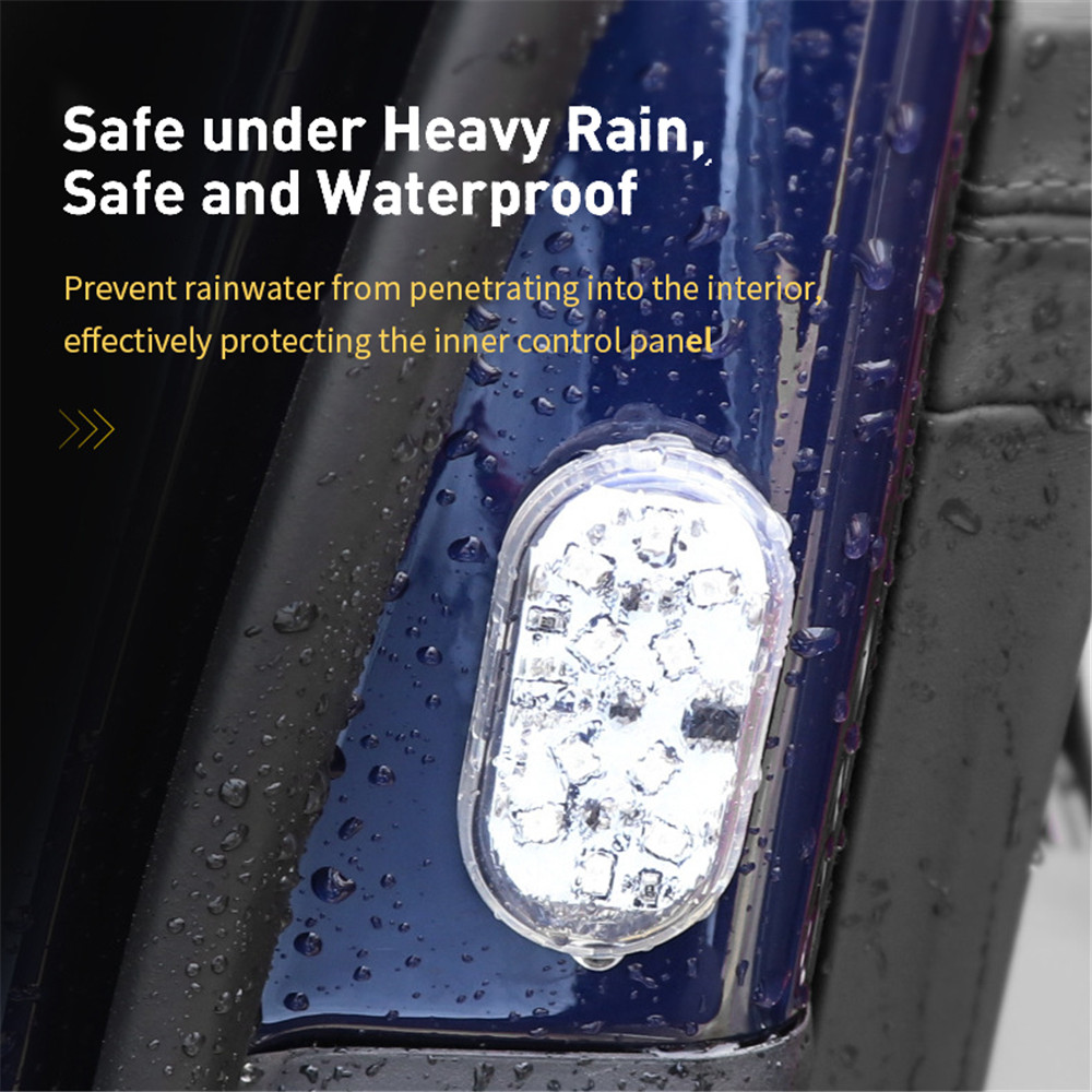 2 Pcs Magnetic Control Signal Lamp Universal 10 LEDs Safety Anti-collision Lights Car Openning Door Warning Light Parking Lamp