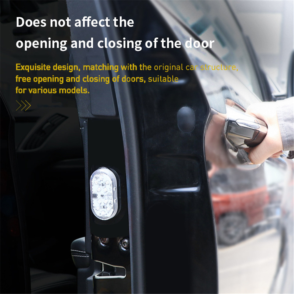 2 Pcs Magnetic Control Signal Lamp Universal 10 LEDs Safety Anti-collision Lights Car Openning Door Warning Light Parking Lamp