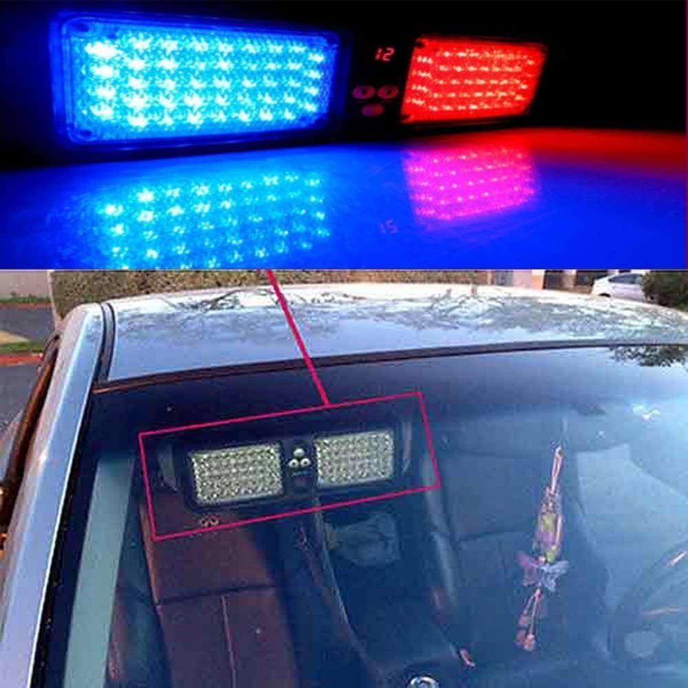 1pc LED Car Visor Strobe Flashing Light Interior Windshield Sunshield Emergency Warning Lights for Police Firefighter