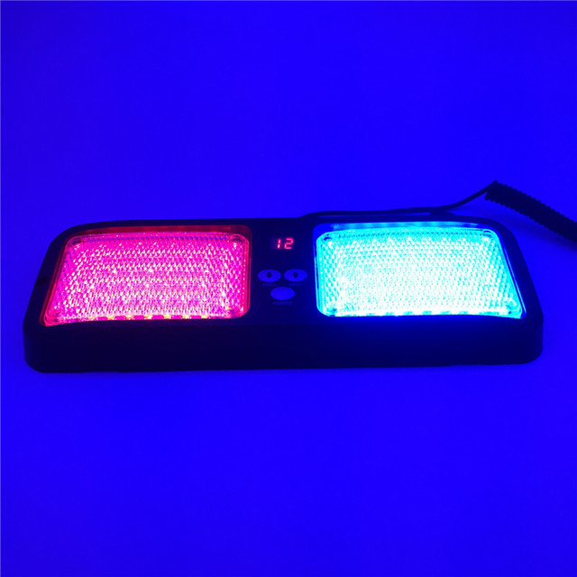 1pc LED Car Visor Strobe Flashing Light Interior Windshield Sunshield Emergency Warning Lights for Police Firefighter