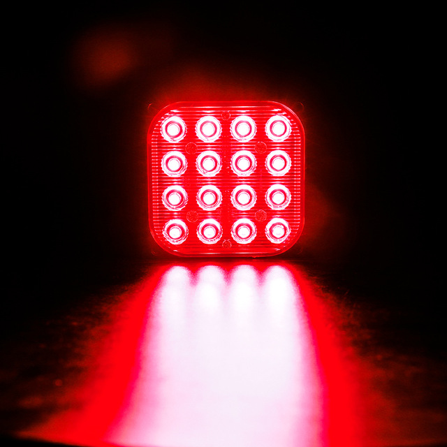 1pc 16LED Flashes 12V-24V Flashing Light Marker Strobe Lights fso Flash Square Emergency Auto Forklift Truck Lights Stroboscopes