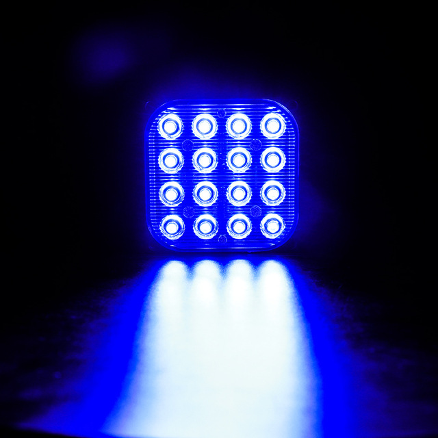 1pc 16LED Flashes 12V-24V Flashing Light Marker Strobe Lights fso Flash Square Emergency Auto Forklift Truck Lights Stroboscopes