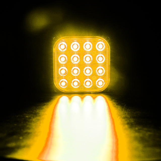 1pc 16LED Flashes 12V-24V Flashing Light Marker Strobe Lights fso Flash Square Emergency Auto Forklift Truck Lights Stroboscopes