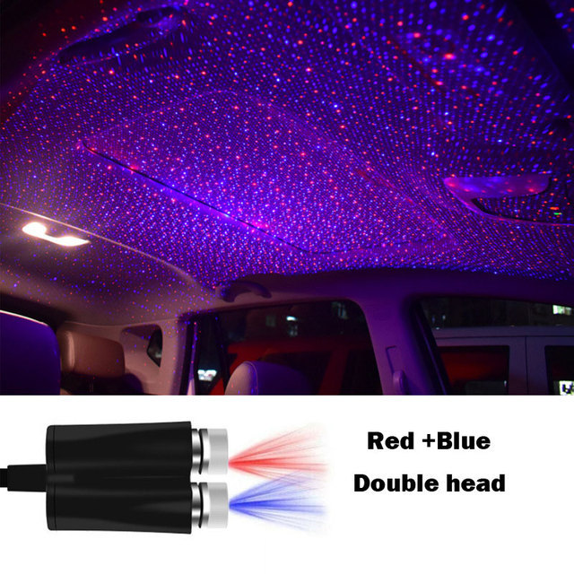 1pc new high quality car LED Starry Sky Light Lighting Modes Sound Activated USB Star Projector Night Lights car Decorative Lamps