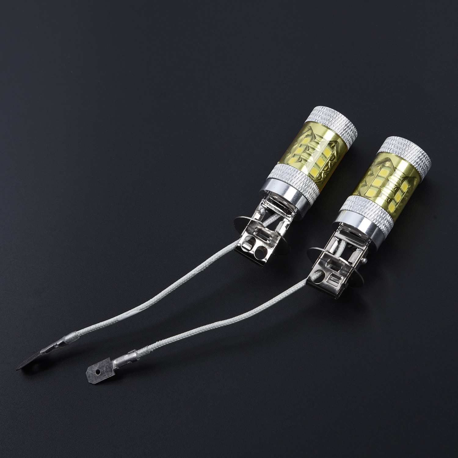 2pcs/Set DC 12-24V H3 80W 16 SMD LED Car Fog Light Bulb Yellow High Power Truck Universal LED Fog Lights