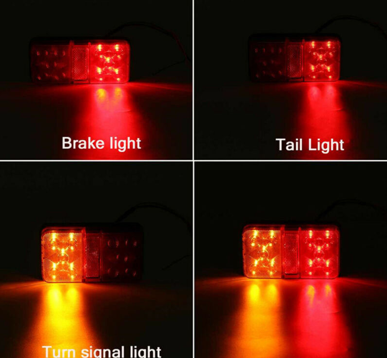 2 PCS 12V LED Tail Light Taillight Turn Signal Indicator Stop Lamp Rear Brake Light For Car Boat Truck Trailer Caravan