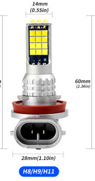 2Pcs Dual Colors Car Led Fog Light Fog Lamp Led H11 H8 9006 Light Lamps Auto Amber Bulbs Golden Yellow H11 H8 9006 HB4