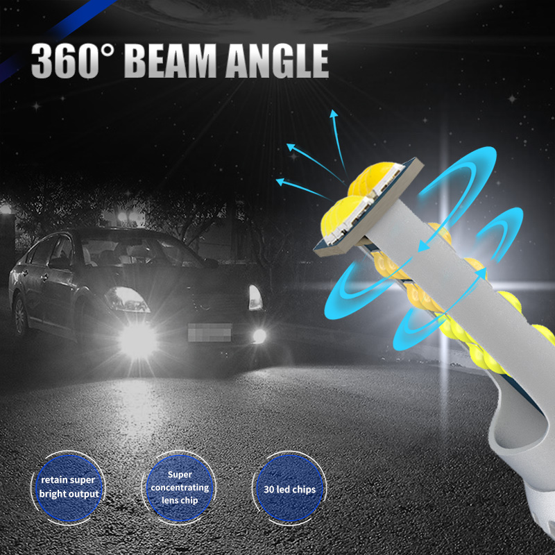 2Pcs Dual Colors Car Led Fog Light Fog Lamp Led H11 H8 9006 Light Lamps Auto Amber Bulbs Golden Yellow H11 H8 9006 HB4