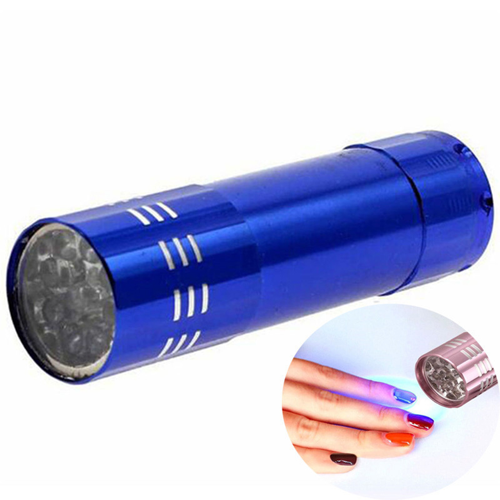 1Pc Nail Dryer Mini 9 LED Lights Flashlight UV Lamp Portable Nail Gel Mask Fast Drying Manicure Tool