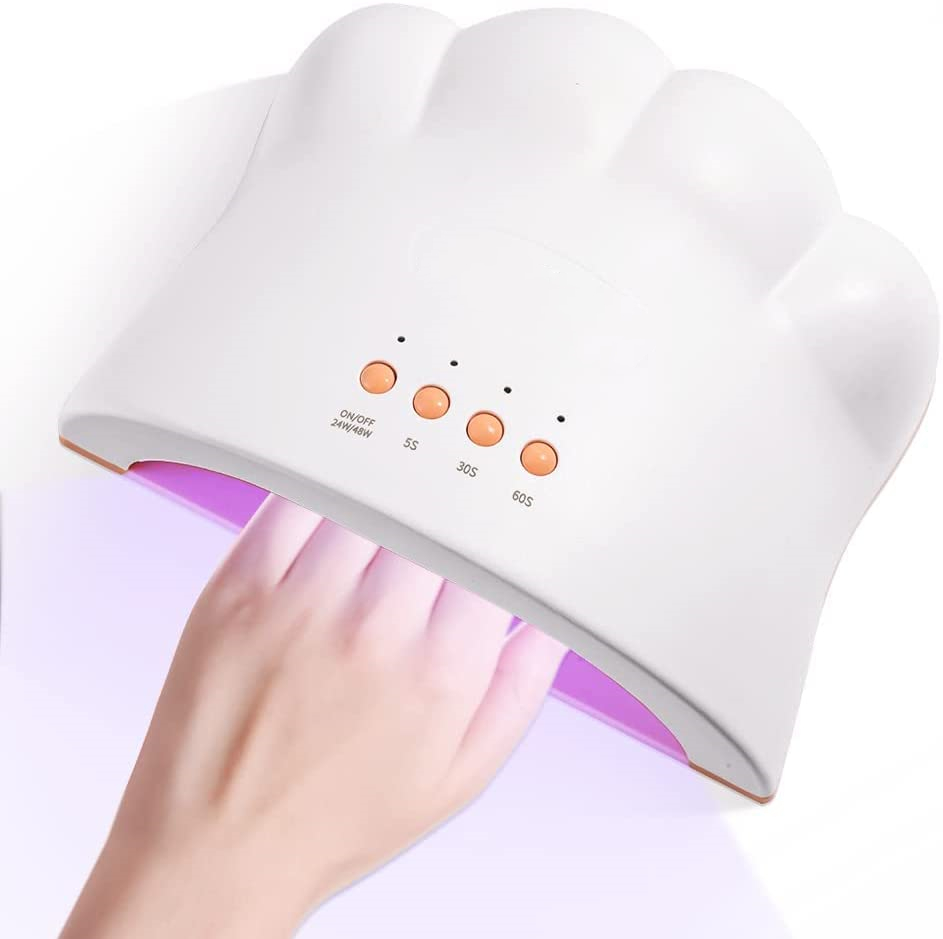 Cute Cat Paw Shape UV LED Nail Lamp 48W Nail Dryer with 3 Timers Light for Gel Nails Polish Home Salon Manicure Nail Equipment