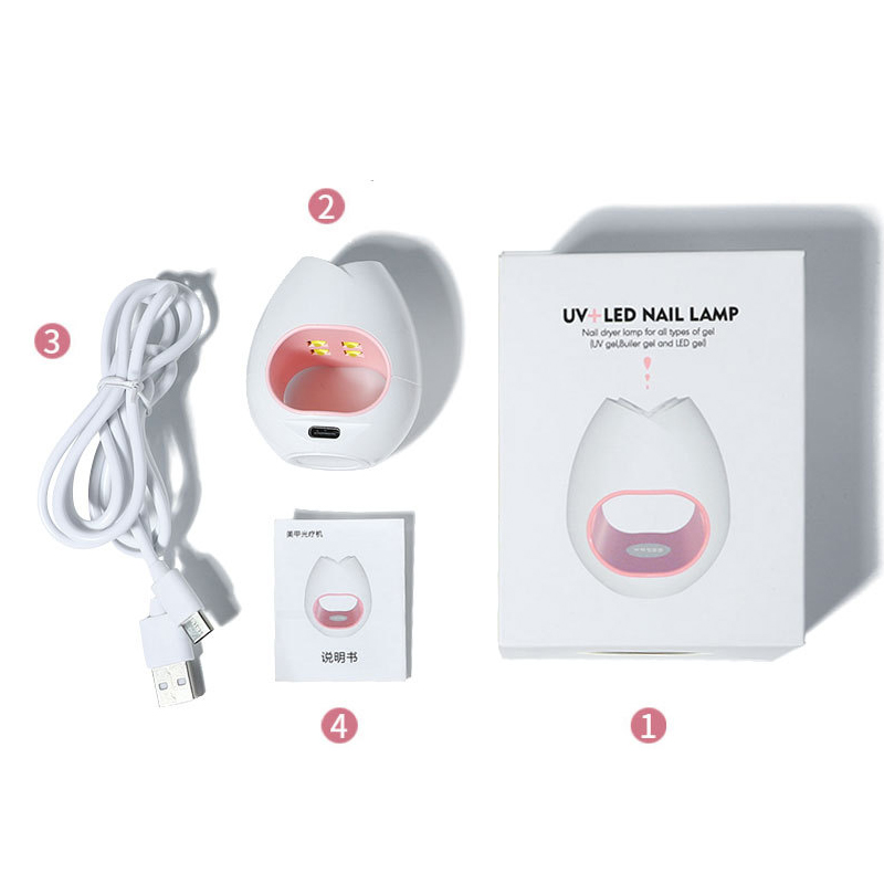 Portable Led Uv Lamp Nail Tools 4LEDS 8W Uv Light for Gel Nails All for Manicure Professional Nail Equipment Drying Material Art