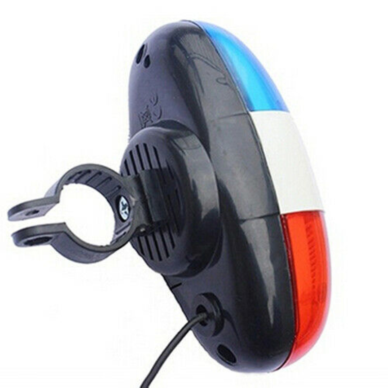 1pcs Bike Bell Bicycle Police Taillight 6 Flashing LED 4 Sounds Police Siren Trumpet Electric Horn MTB Cycling Light Bike Accessories