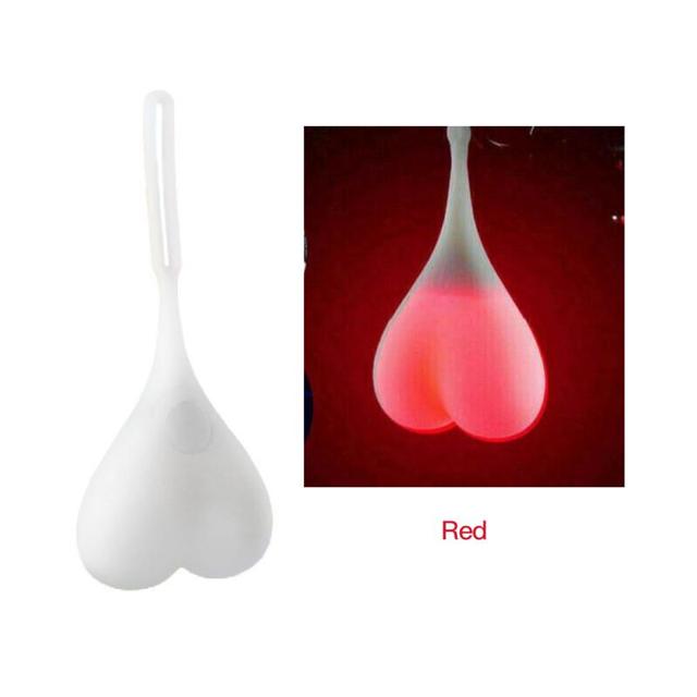 1pcs Bike Light Heart Shape Cycling LED Light Heart Ball Egg Safe Lamp  Waterproof Silicone Bicycle Rear Lights Night Warning Light
