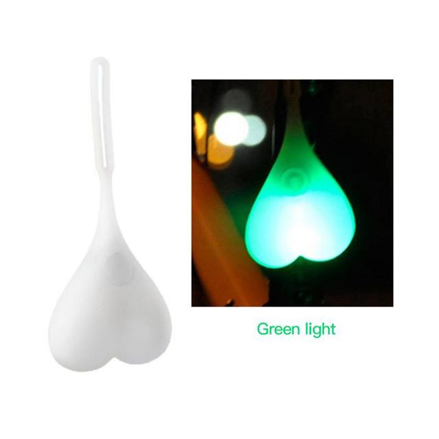 1pcs Bike Light Heart Shape Cycling LED Light Heart Ball Egg Safe Lamp  Waterproof Silicone Bicycle Rear Lights Night Warning Light